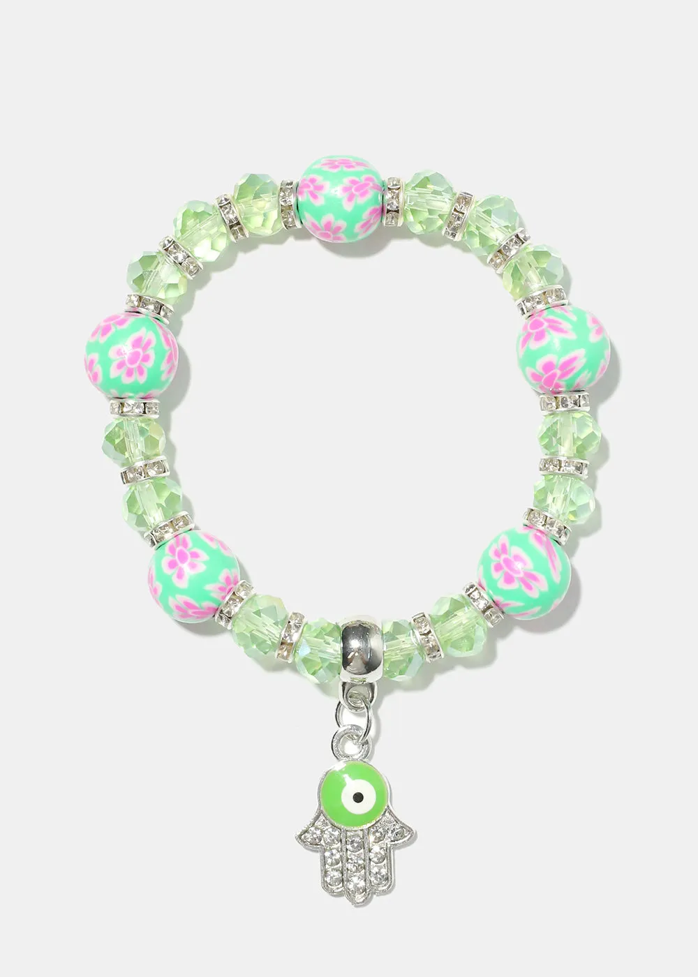 Hamsa Hand Charm Beaded Bracelet