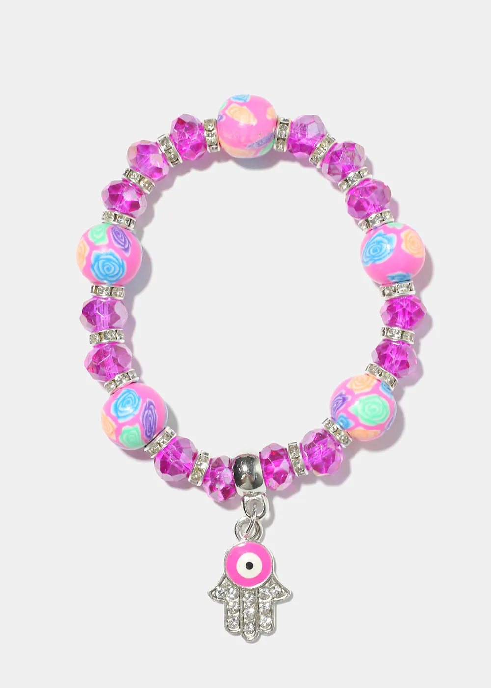 Hamsa Hand Charm Beaded Bracelet