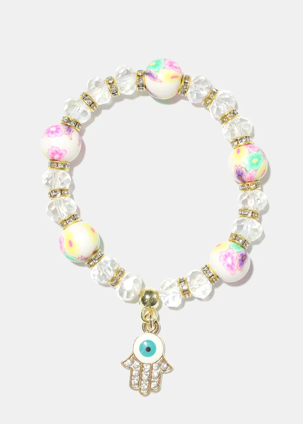 Hamsa Hand Charm Beaded Bracelet