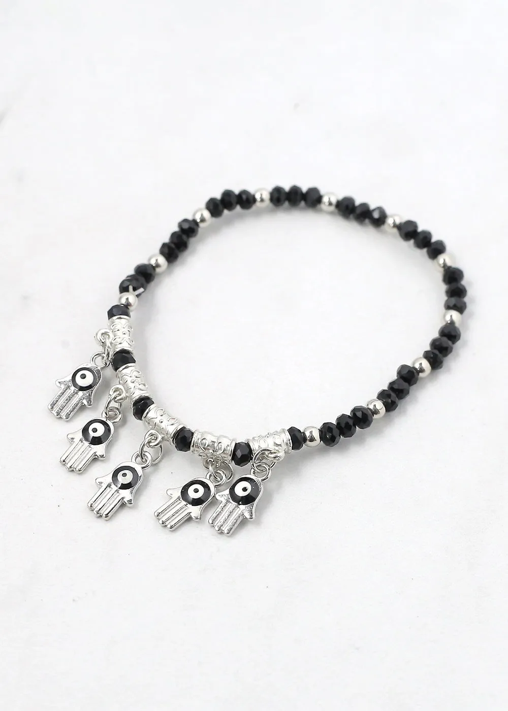 Hamsa Hands   Crystal Beads Bracelet