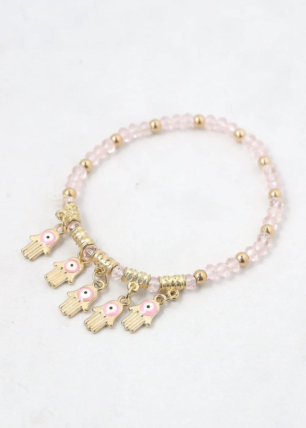 Hamsa Hands   Crystal Beads Bracelet
