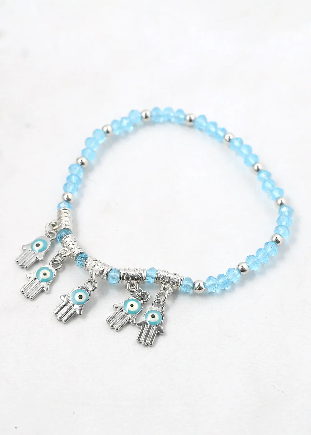 Hamsa Hands   Crystal Beads Bracelet