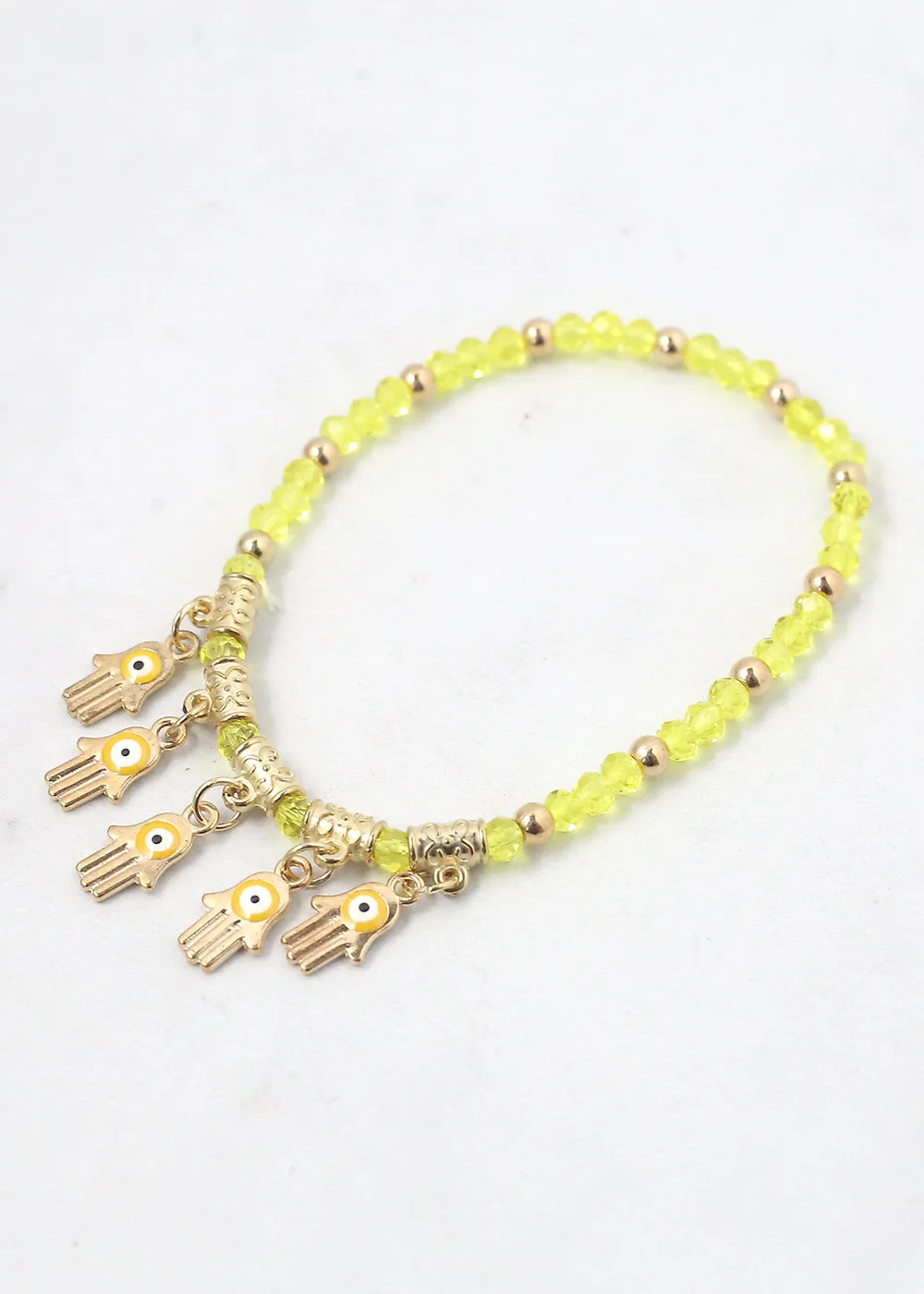 Hamsa Hands   Crystal Beads Bracelet