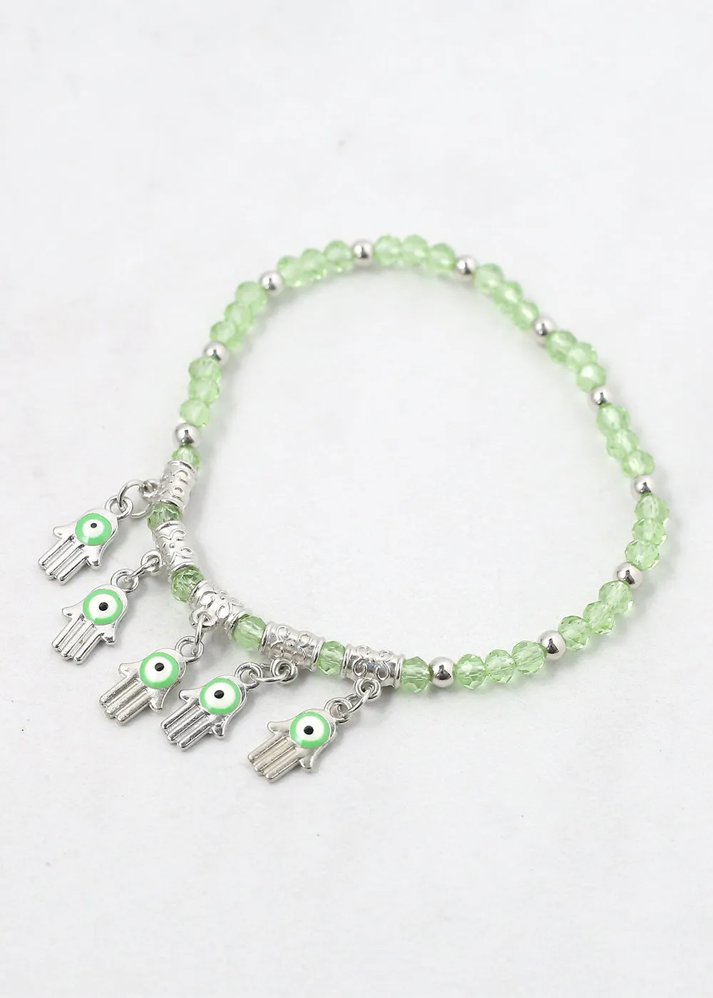 Hamsa Hands   Crystal Beads Bracelet