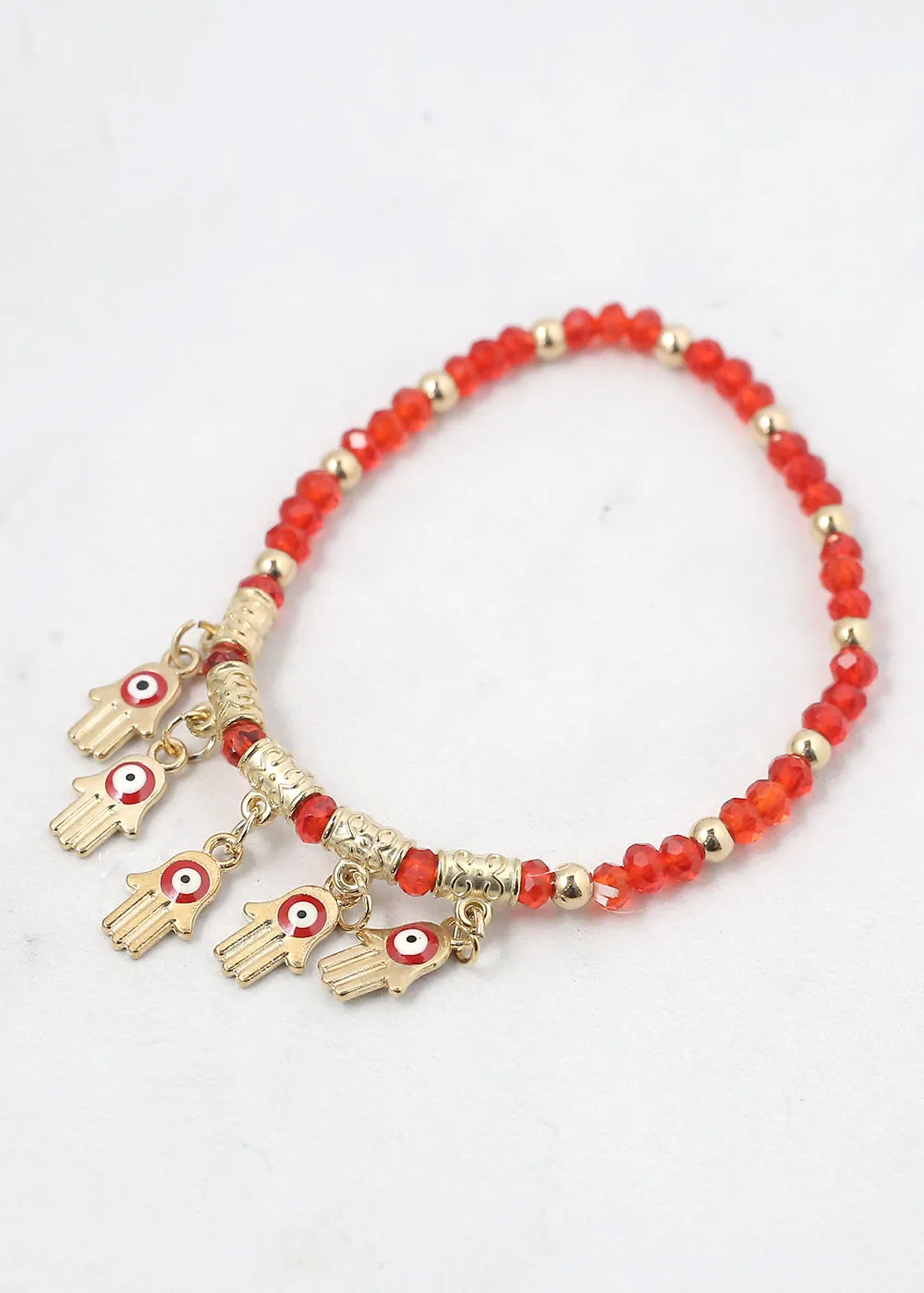 Hamsa Hands   Crystal Beads Bracelet