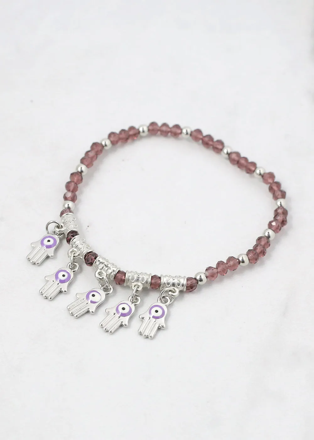Hamsa Hands   Crystal Beads Bracelet