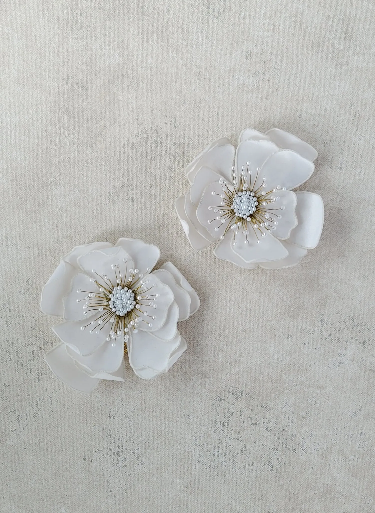 Hand embroidered bridal hair flower - Style #2533