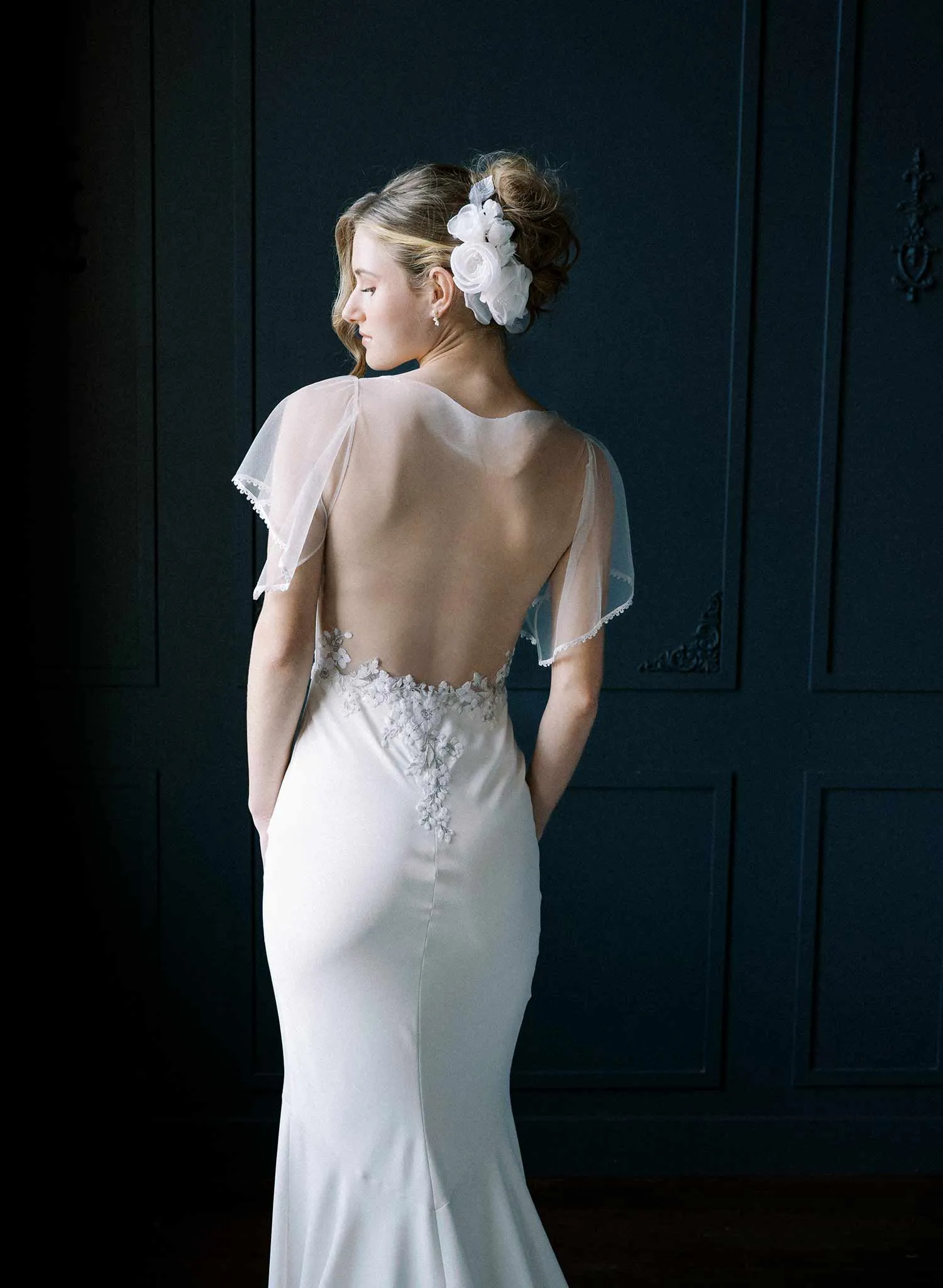 Handmade silk rosette flower comb - Style #2553