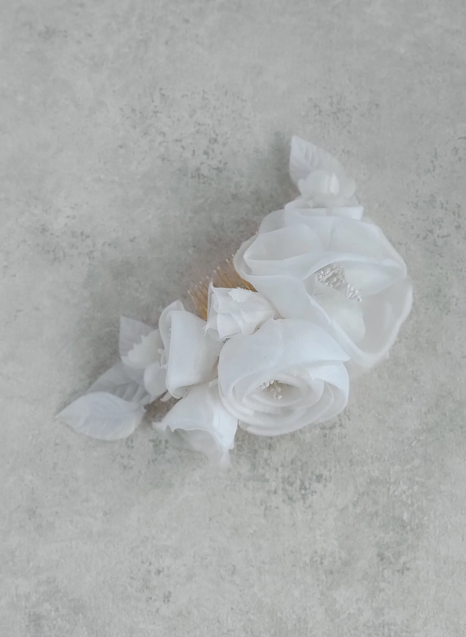 Handmade silk rosette flower comb - Style #2553
