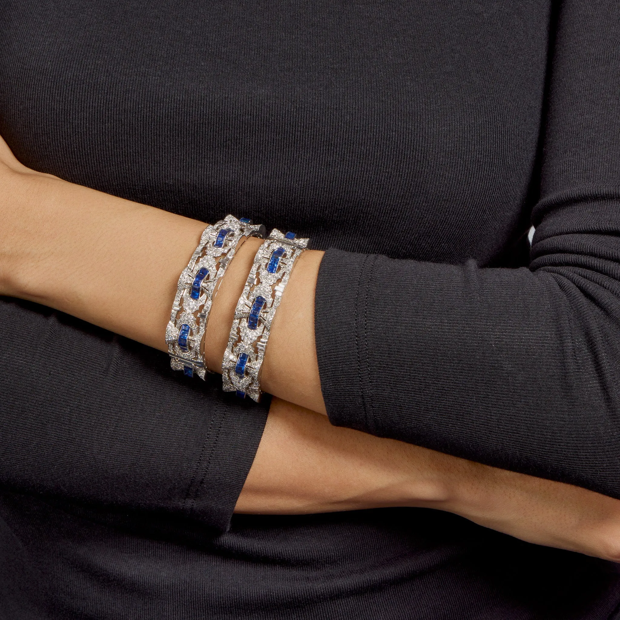 Henri Bloch Pair of Art Deco Bracelets