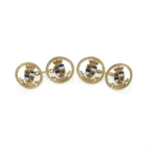 Heraldic Shield Gold and Enamel Cuff Links