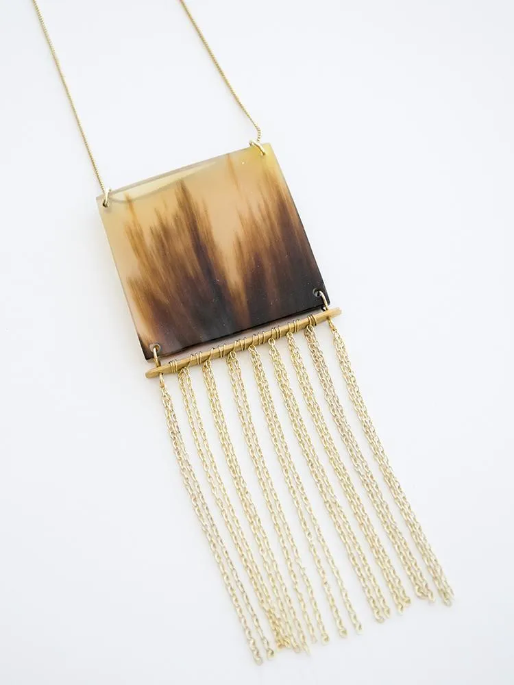 Horn Fringe Necklace - Horn