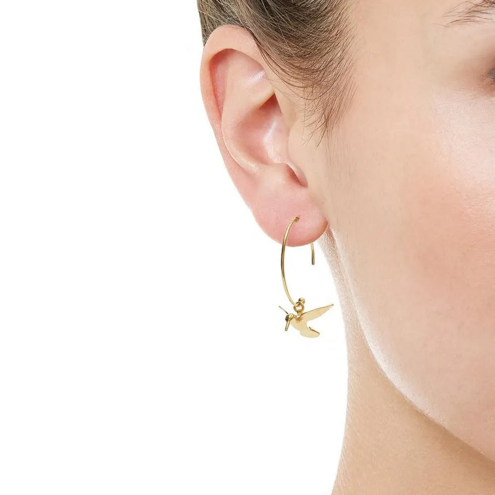 Hummingbird Hoop Earrings