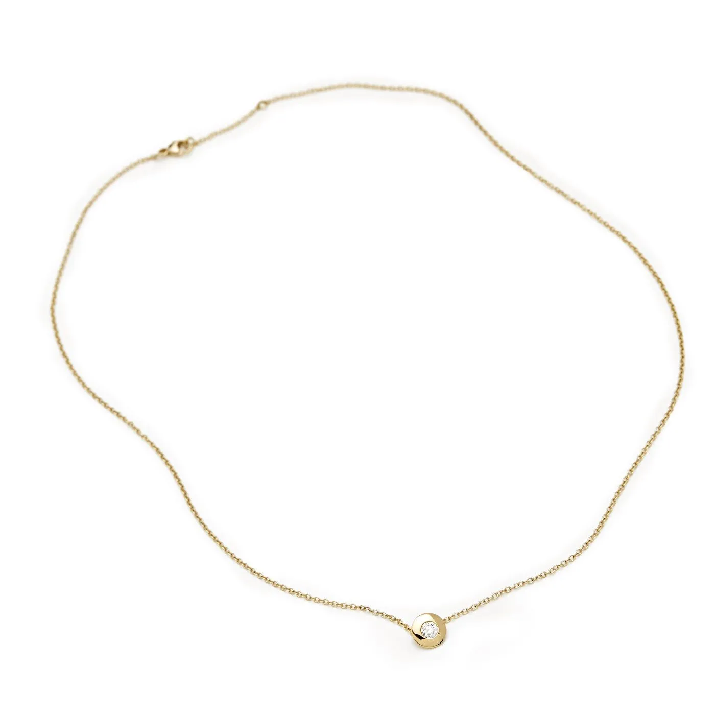 Introspection 18K Gold, Whitegold or Rosegold Necklace w. Diamond