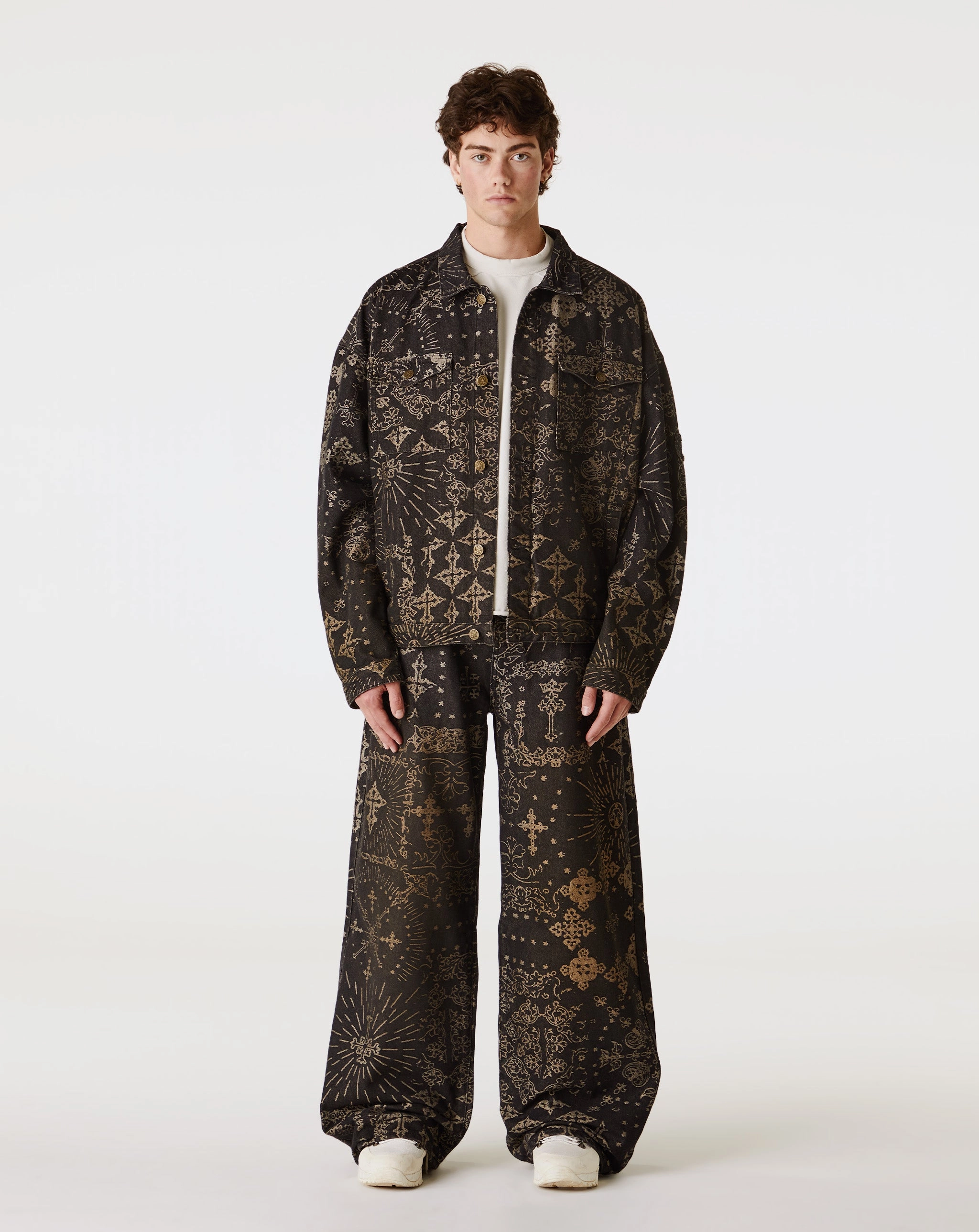 Jacquard Denim Pants