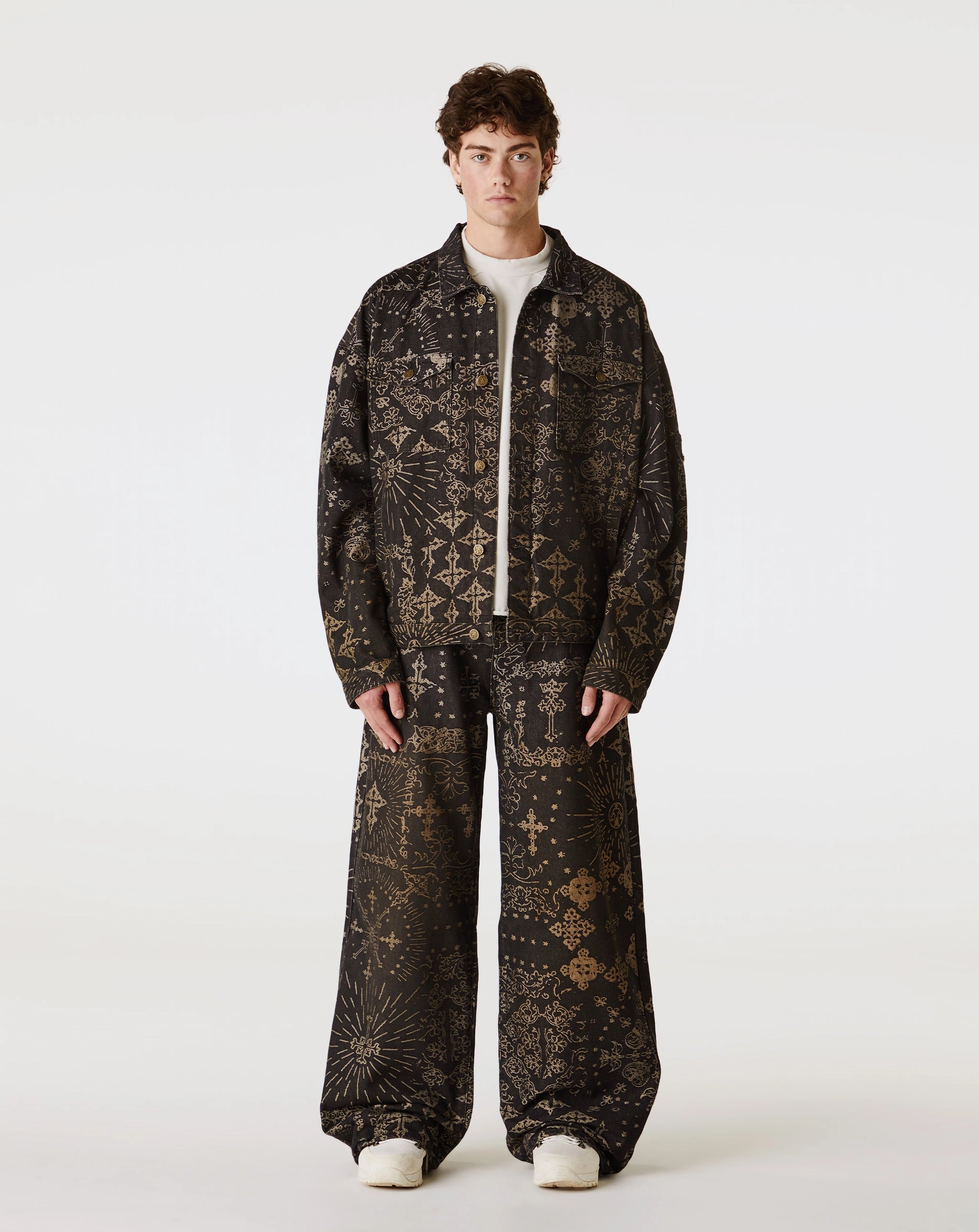 Jacquard Denim Pants