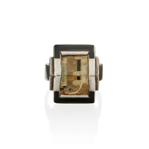 Jean Desprs and tienne Cournault French Modernist "Bijoux-Glace" Ring