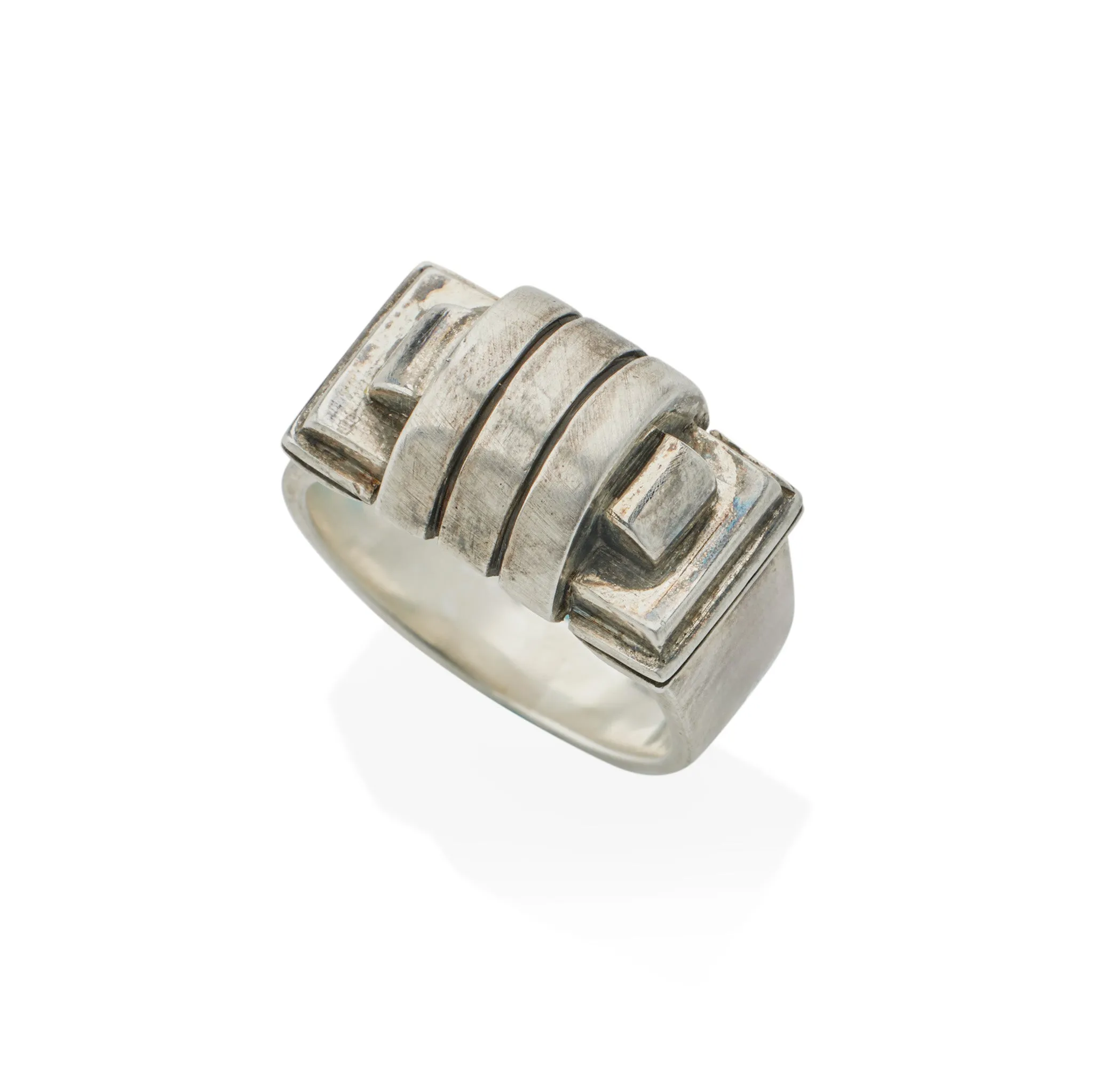 Jean Desprs Modernist Silver Ring