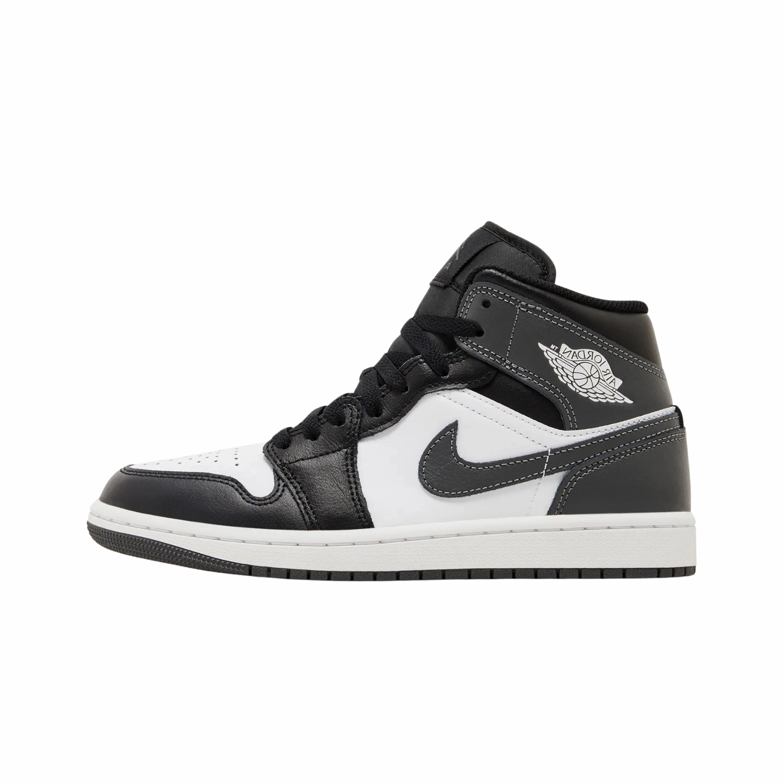 Jordan 1 Mid Black White Iron Grey