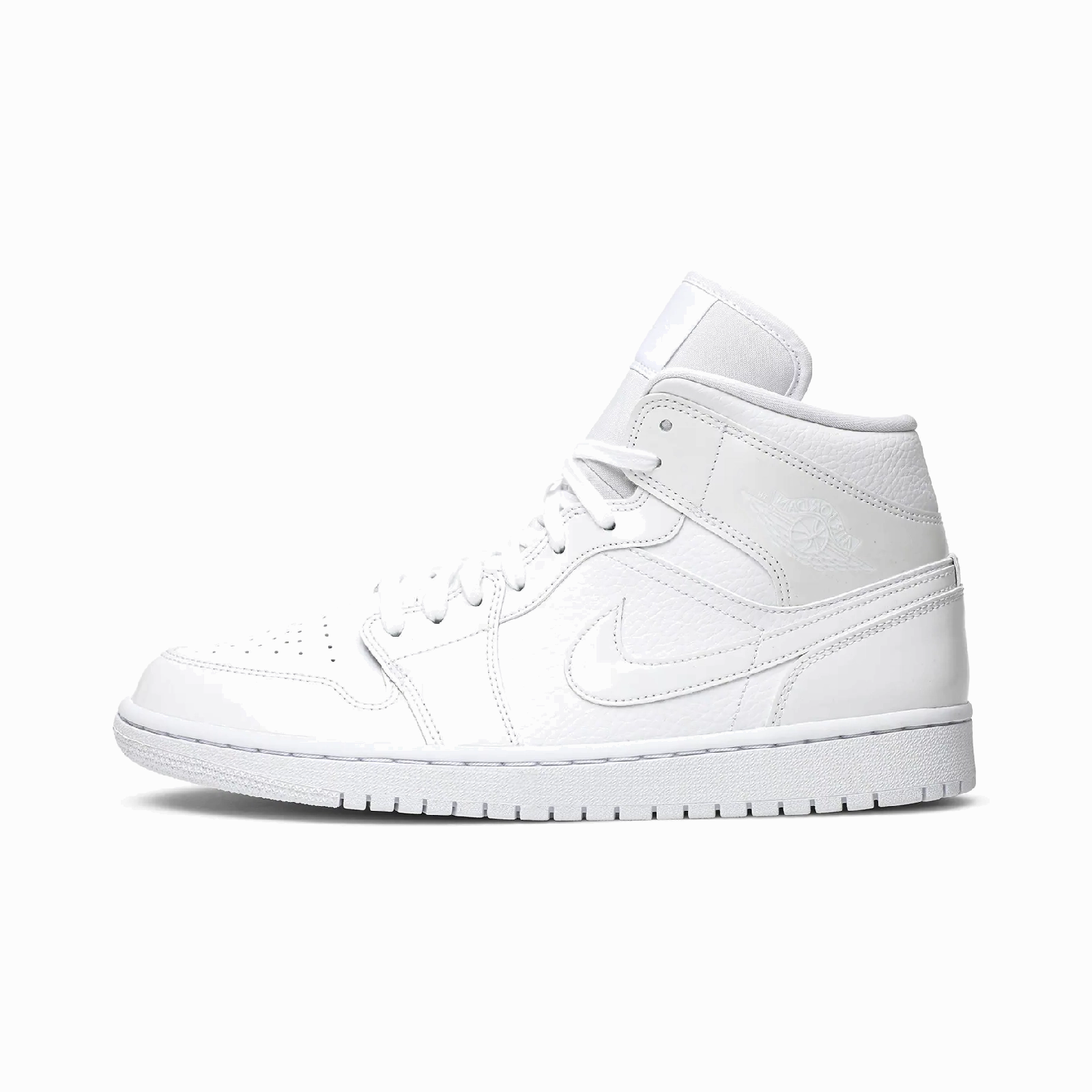 Jordan 1 Mid Triple White Patent Swoosh (Women's)
