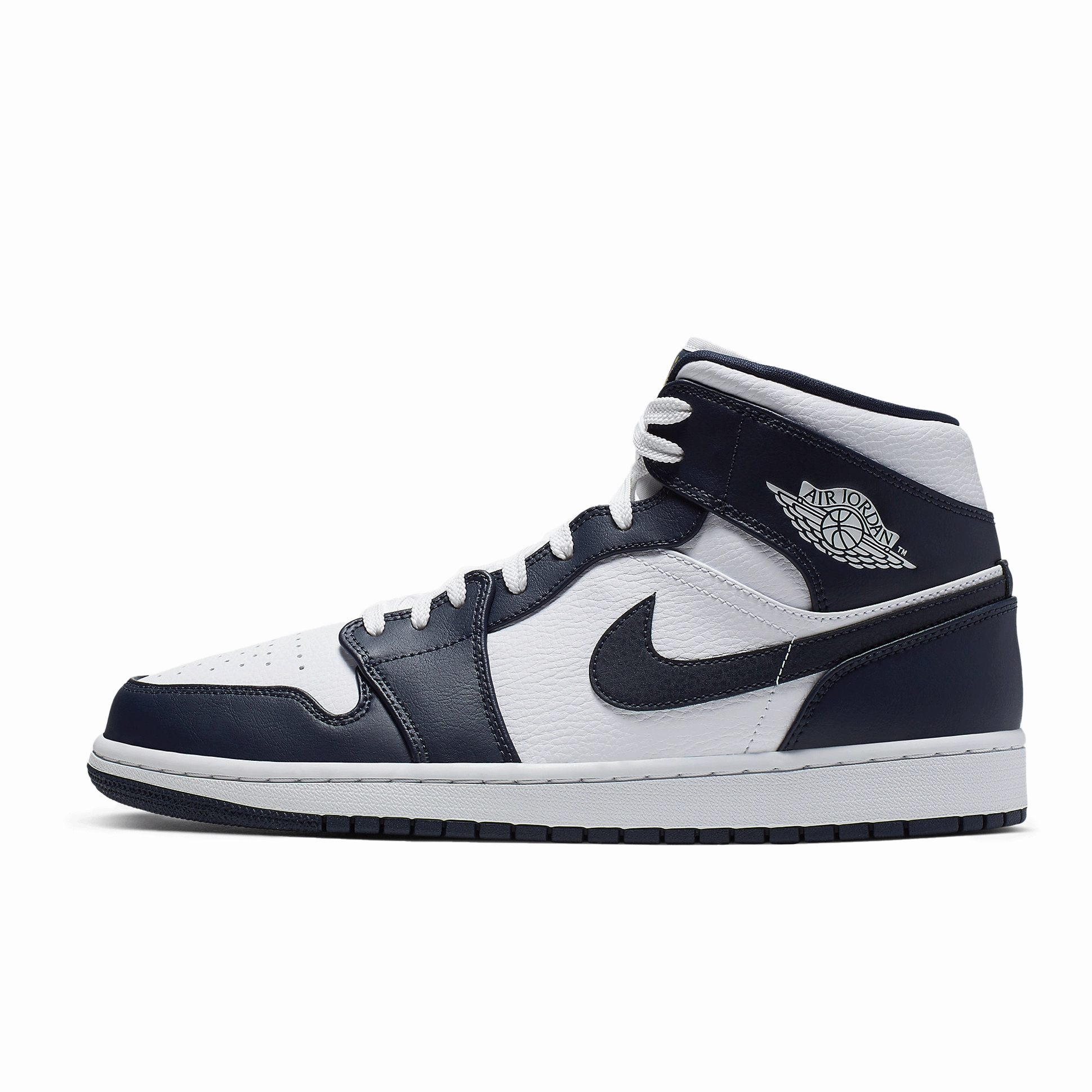 Jordan 1 Mid White Metallic Gold Obsidian