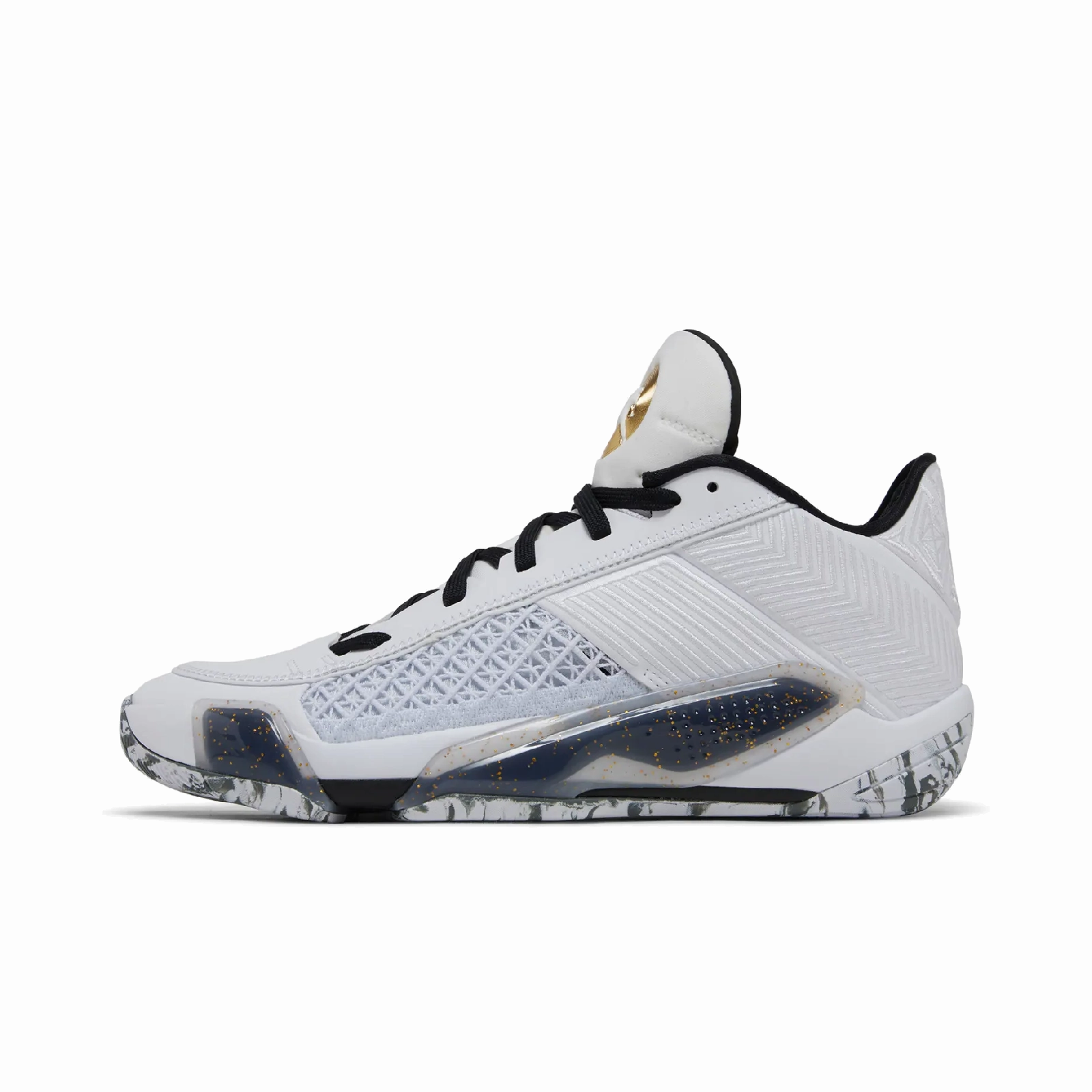 Jordan 38 Low White Metallic Gold Black
