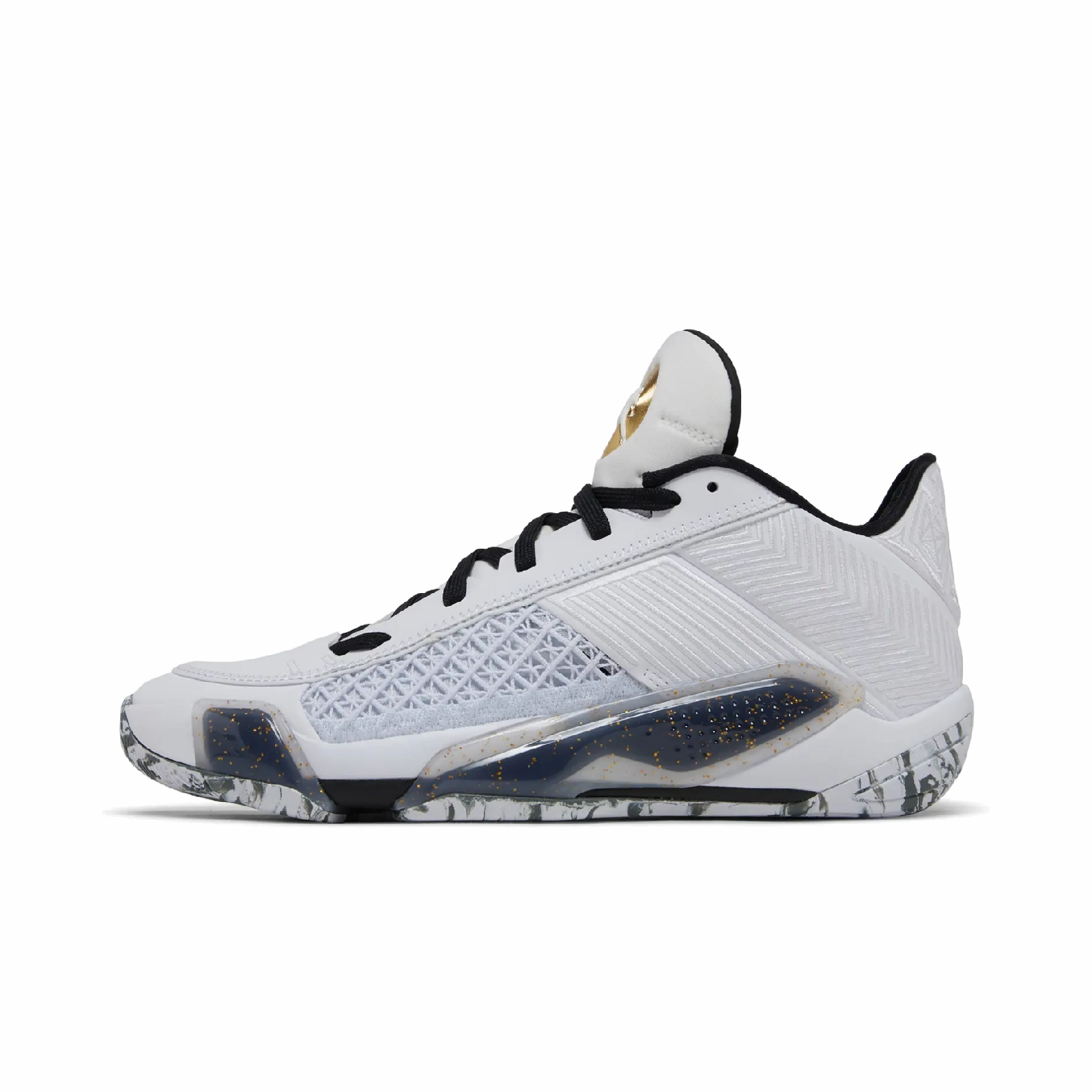 Jordan 38 Low White Metallic Gold Black