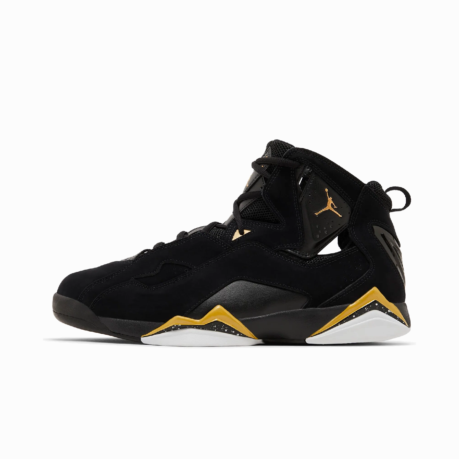 Jordan True Flight Black White Metallic Gold