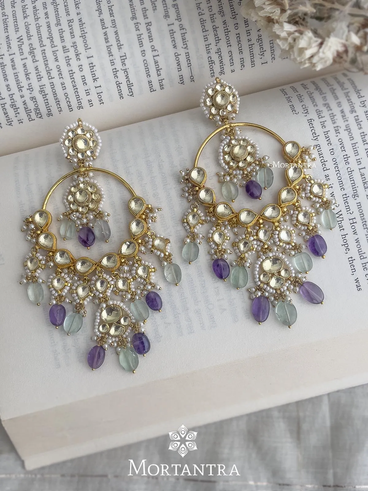 Kiara Advani in Multicolor Gold Plated Jadau Kundan Earrings - ME881Y