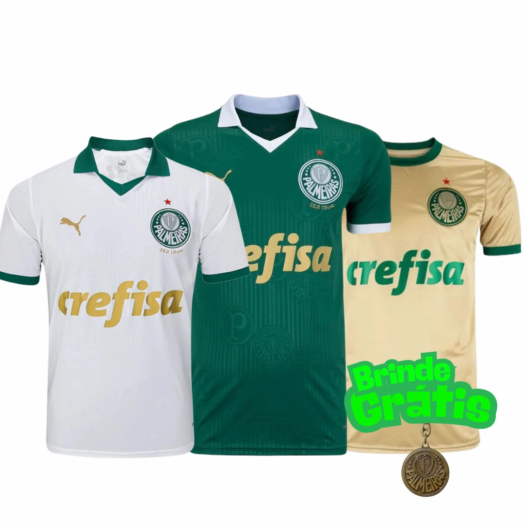 Kit Palmeiras I, II, III 24/25   Brinde - Verso -  Kit Torcedor football fan water bottles football fans merchandise