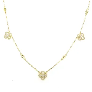 Lady's Diamond Clover Station Necklace