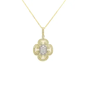 Lady's Vintage Inspirated Two-Tone Pendant