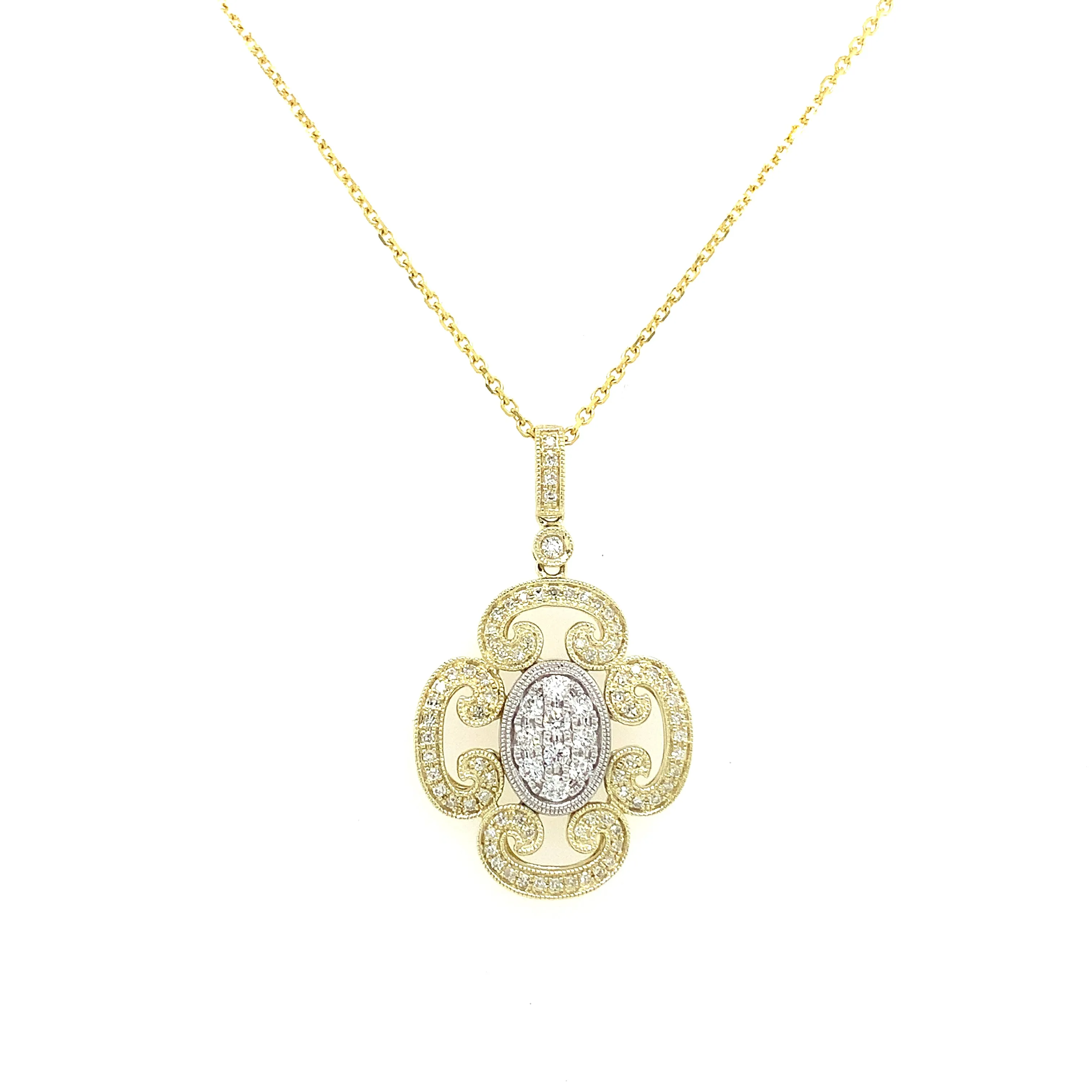 Lady's Vintage Inspirated Two-Tone Pendant
