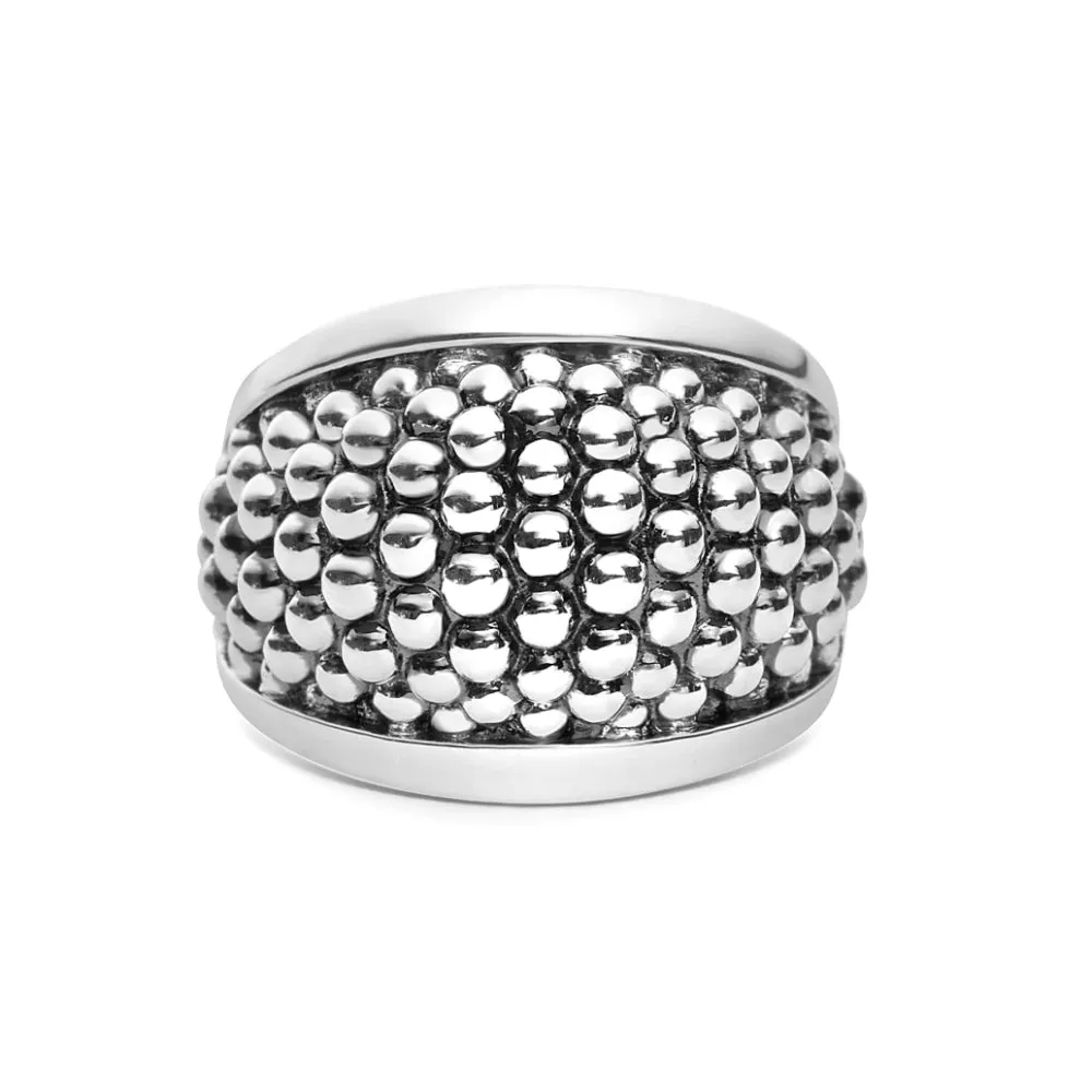 Lagos Signature Caviar Beaded Statement Ring