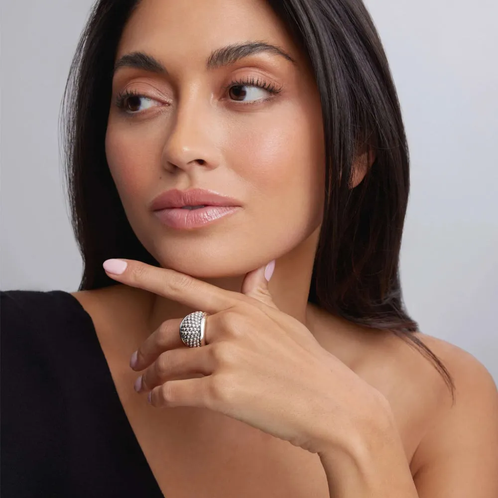Lagos Signature Caviar Beaded Statement Ring