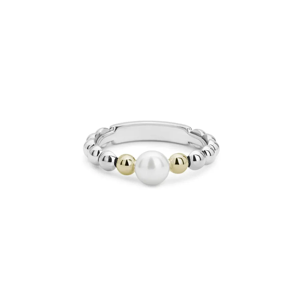 Lagos Two Tone Luna Pearl Ring