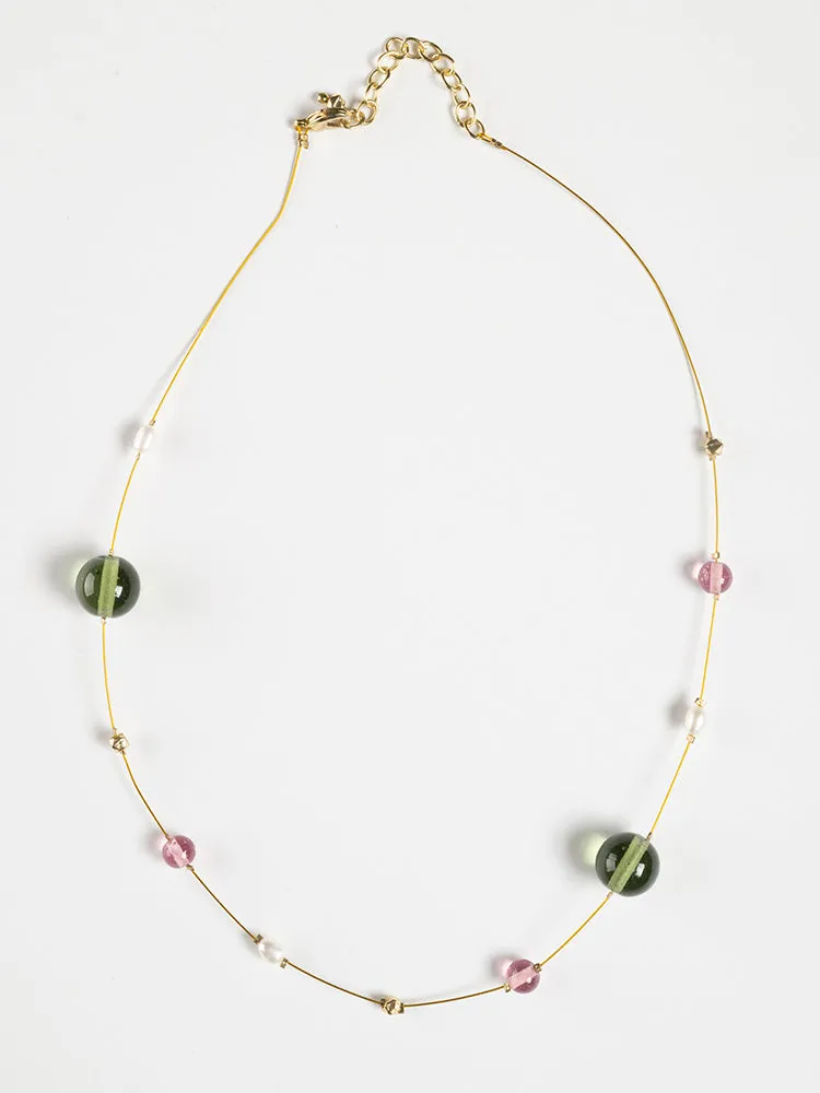 Laurel Beaded Necklace - Gold