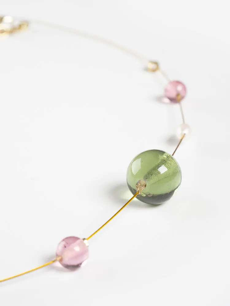 Laurel Beaded Necklace - Gold