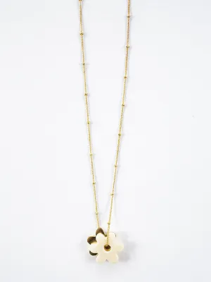 Layered Flower Necklace - Gold