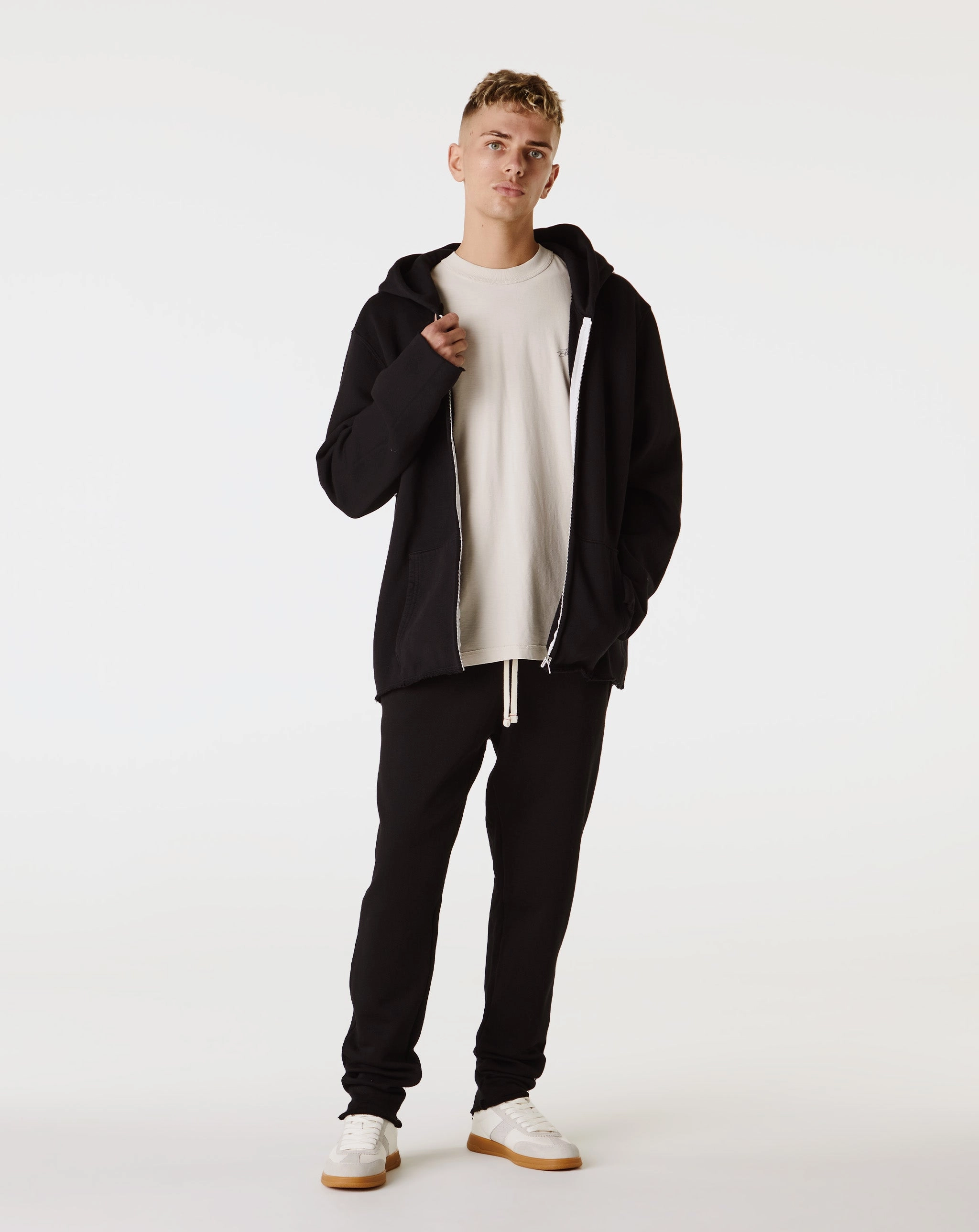 Les Tien Raw Zip Up Hoodie