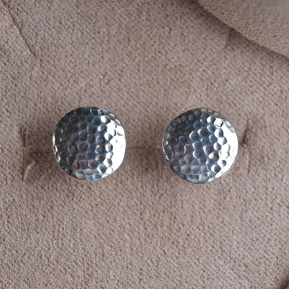 Lightly Hammered Stud Earrings