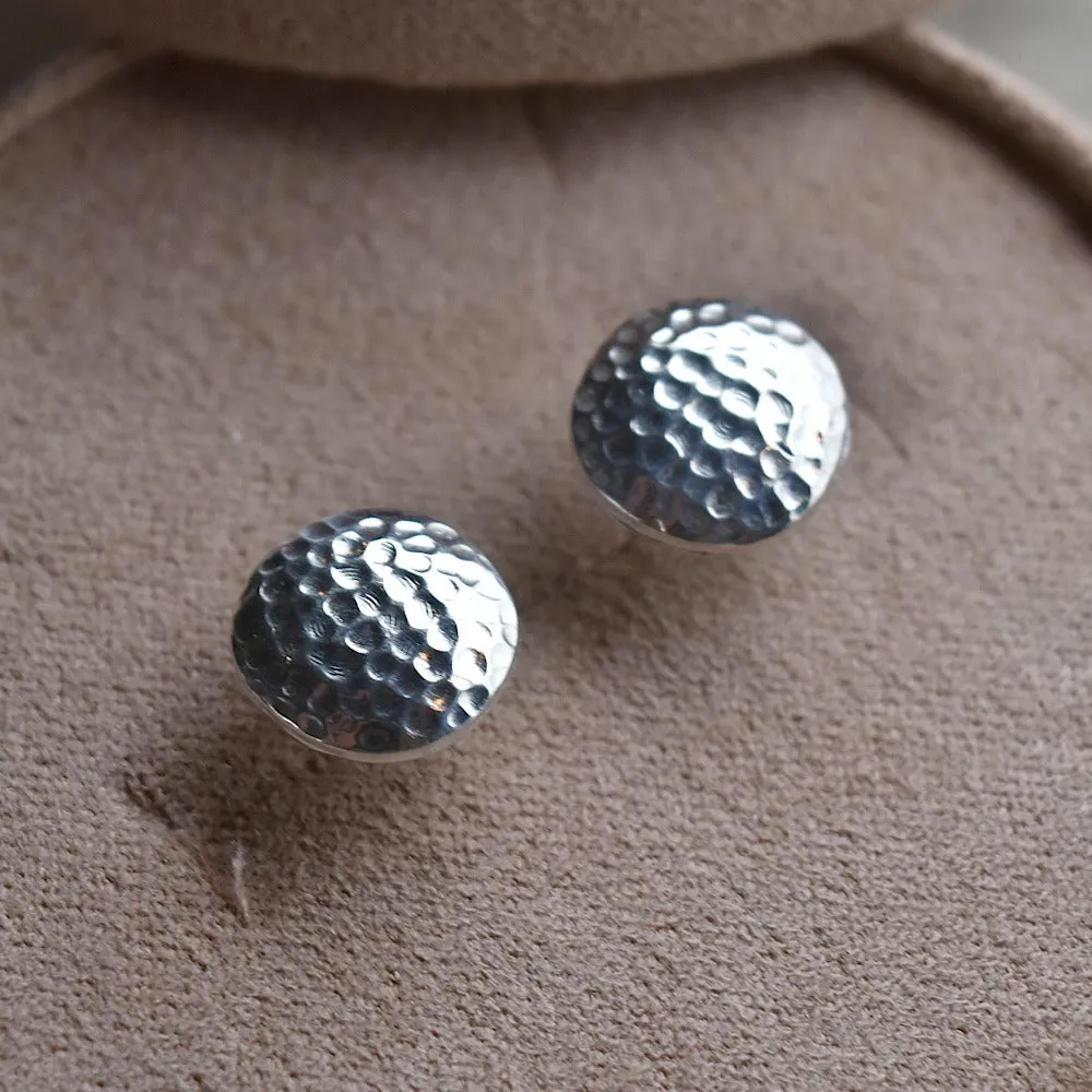 Lightly Hammered Stud Earrings