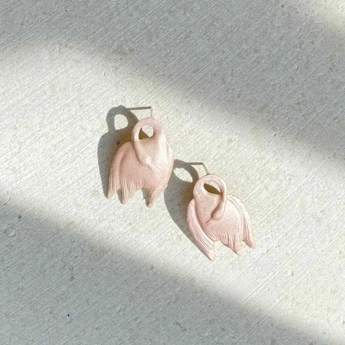 Little Blush Swan Earrings