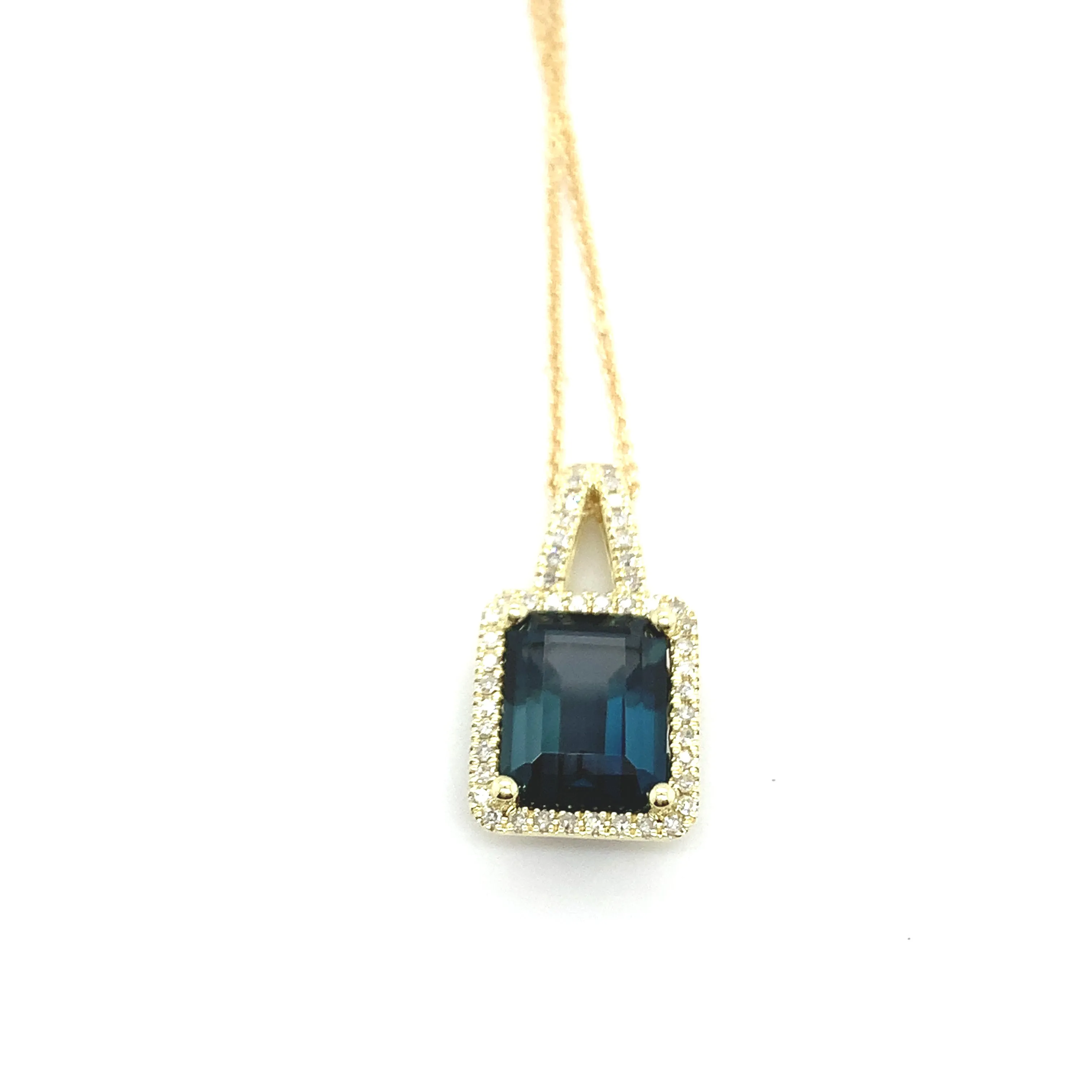 London Blue Topaz and Diamond Pendant