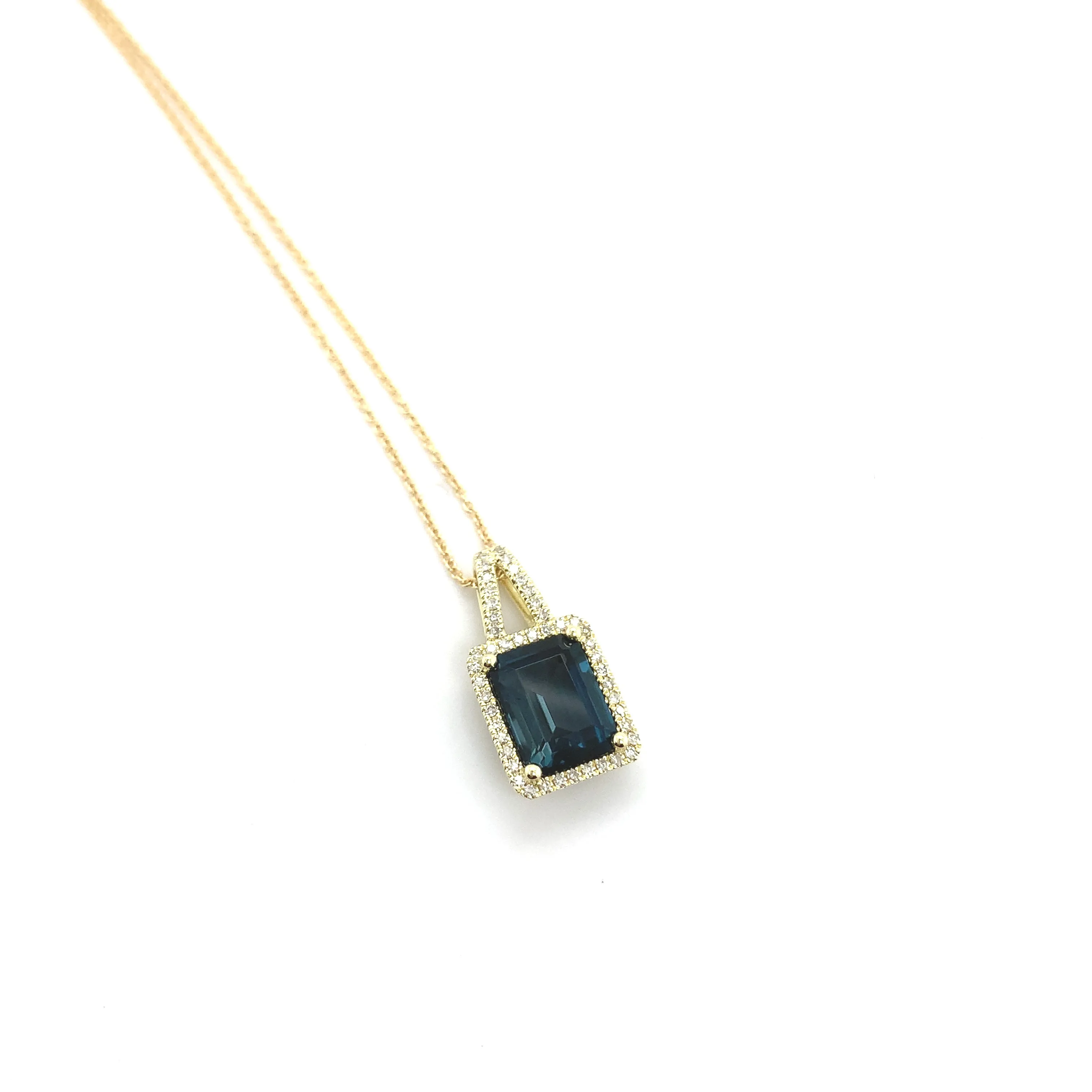 London Blue Topaz and Diamond Pendant