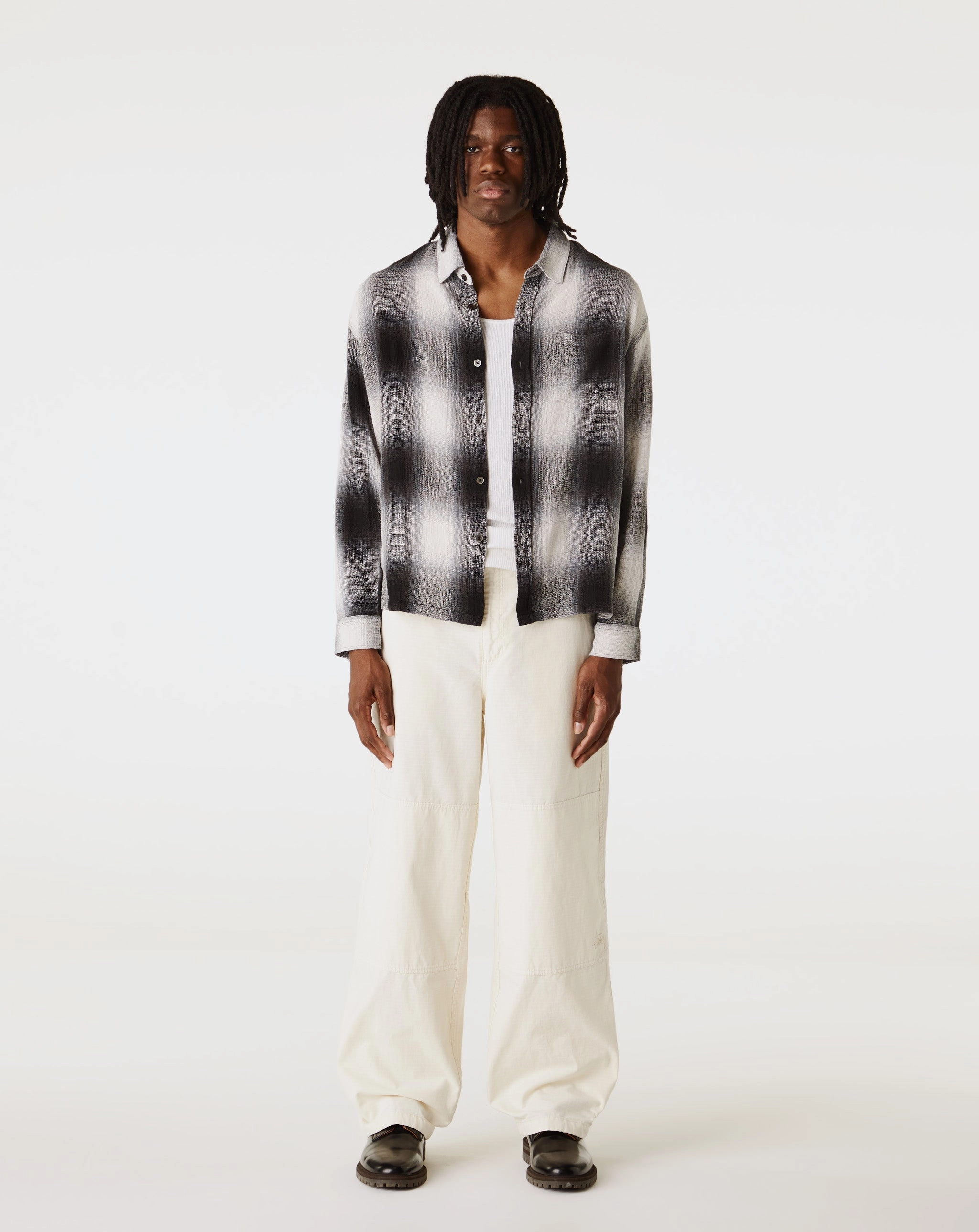 Loose Weave Plaid Shirt