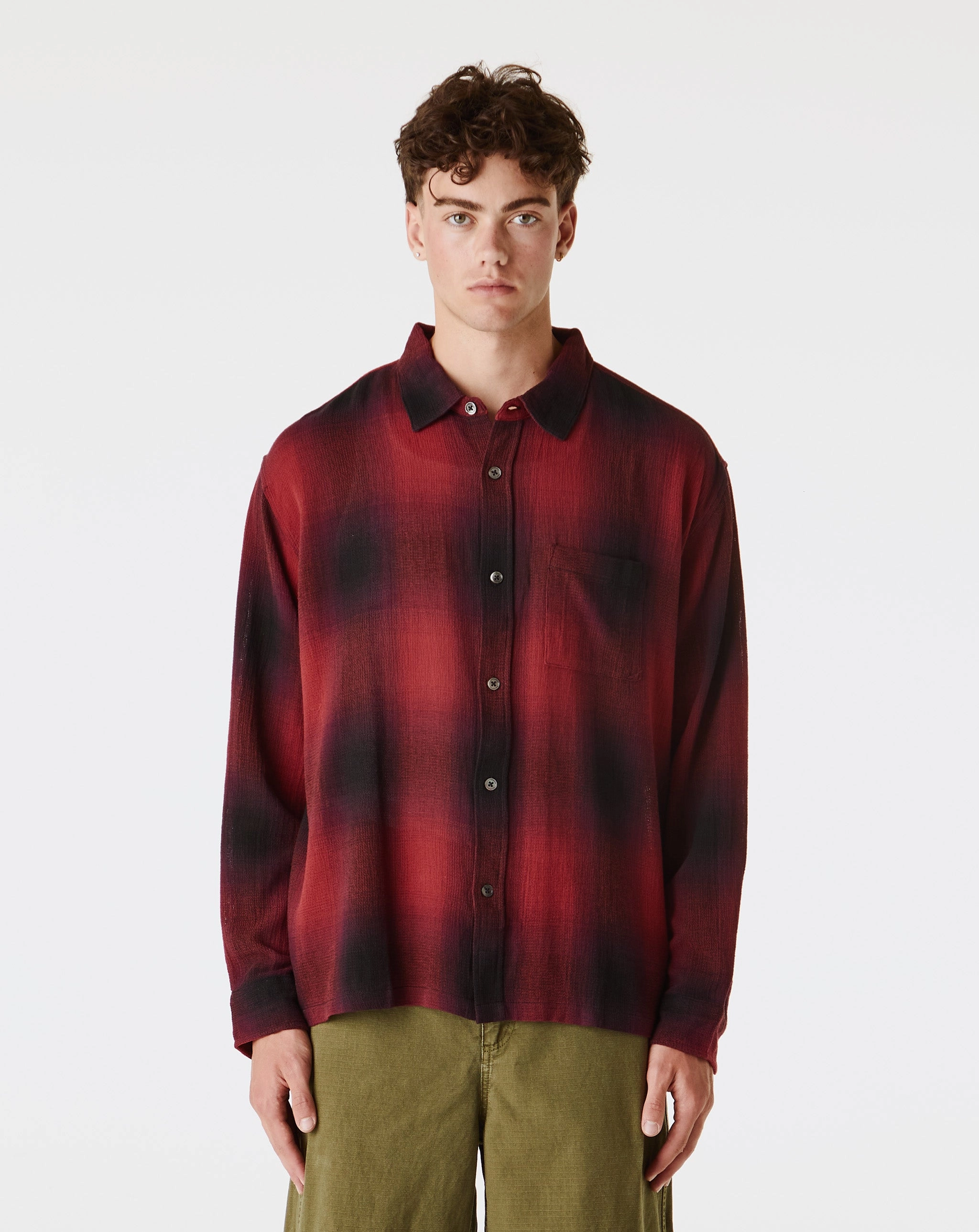 Loose Weave Plaid Shirt