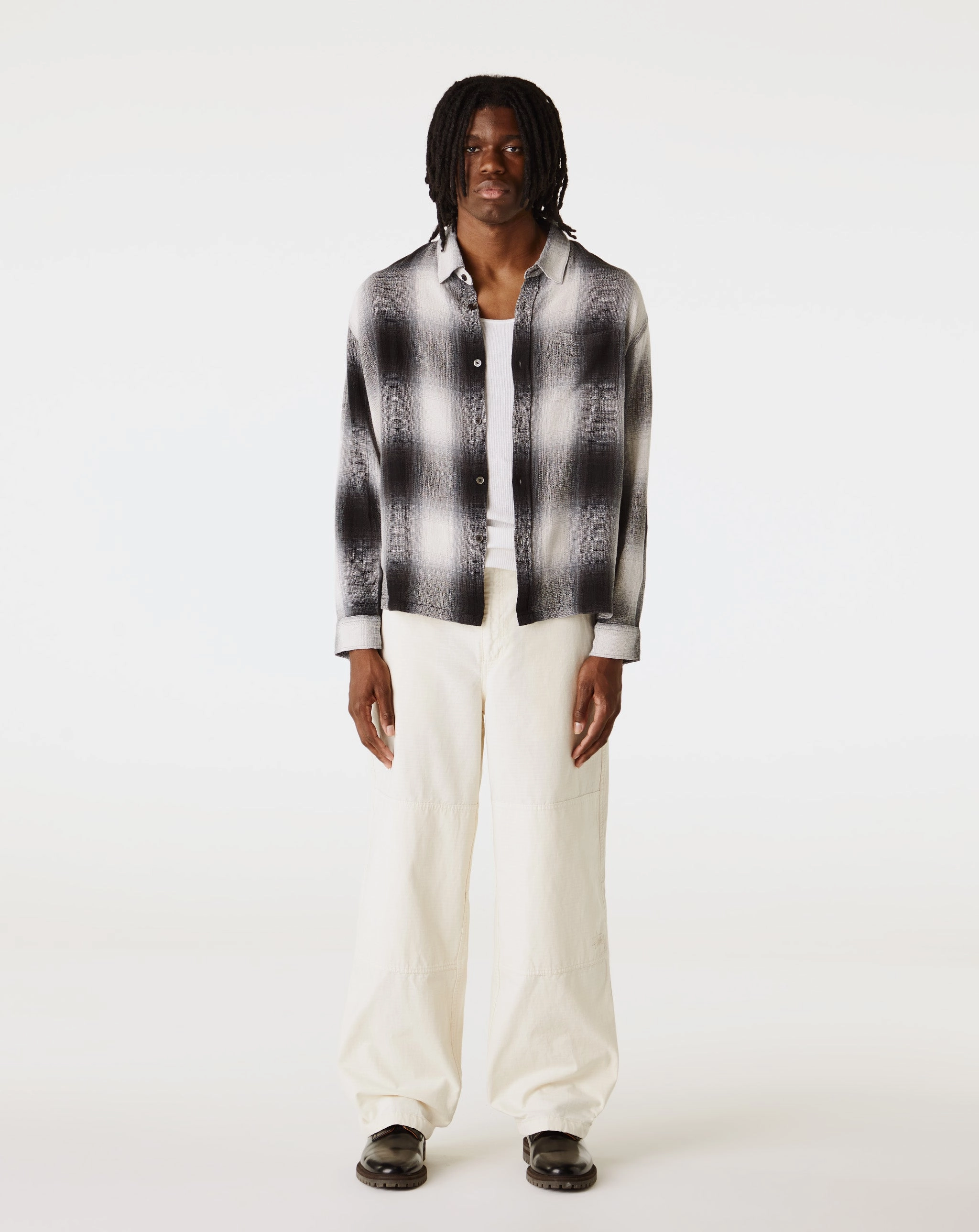 Loose Weave Plaid Shirt