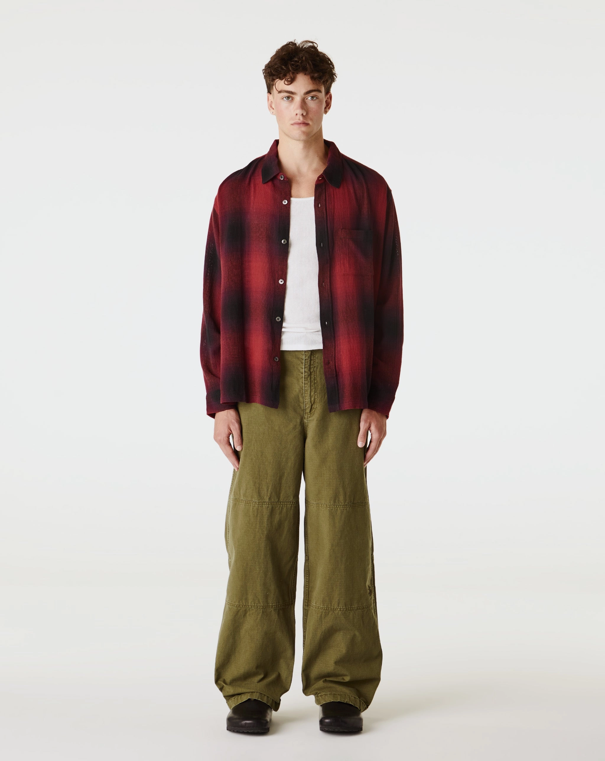 Loose Weave Plaid Shirt