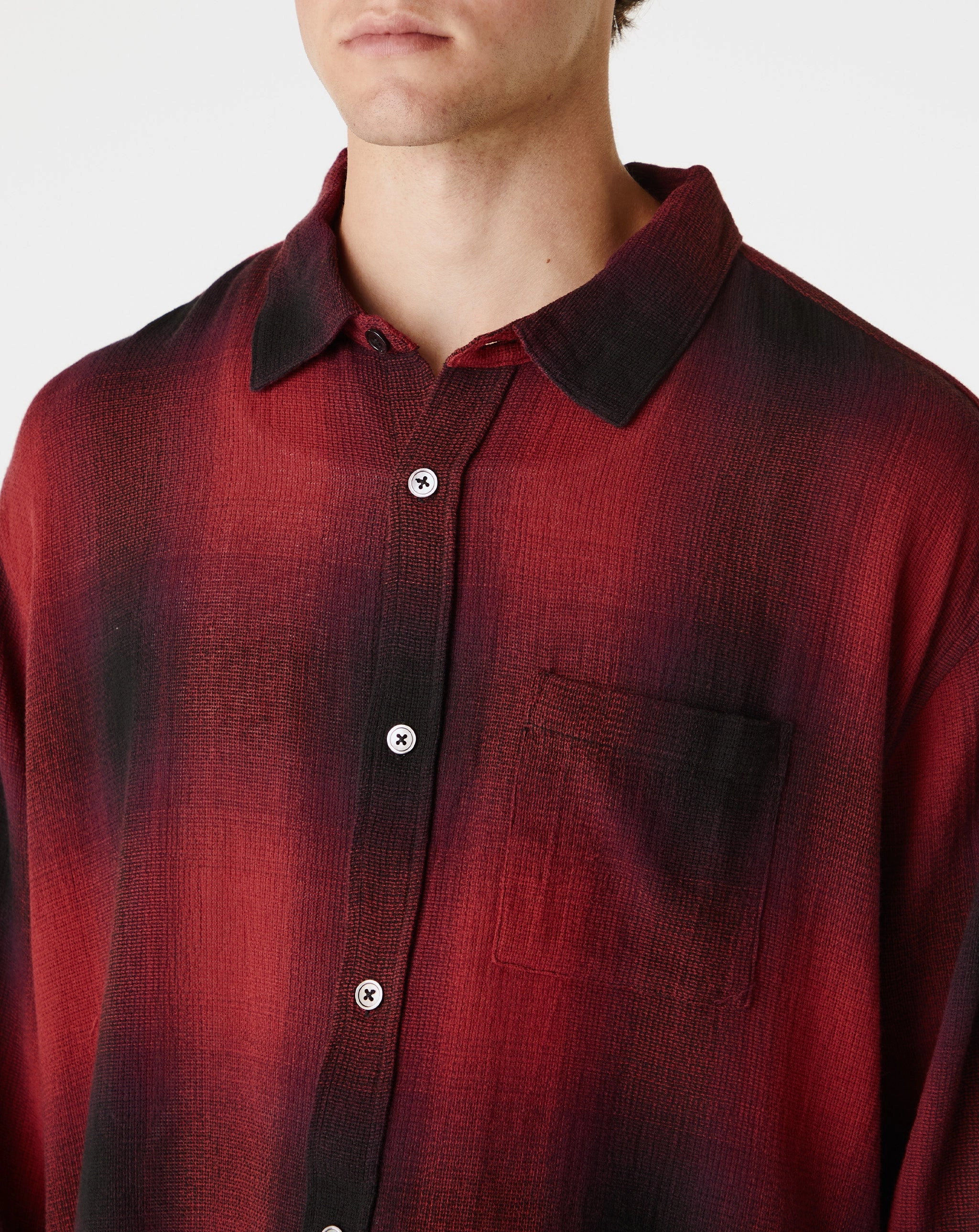 Loose Weave Plaid Shirt